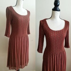 Russett Sunflower Floral Patterned Dress || Adolfo Dominguez || Size 36